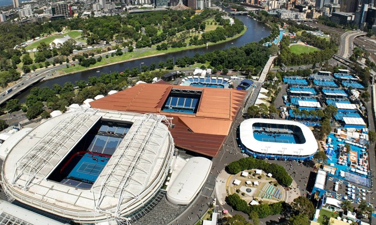 The grounds at Melbourne Park for the Australian Open